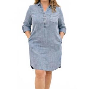 NEW BEFORE YOU COLLECTION coastal chambray dress in medium wash